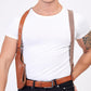 Vertical Shoulder Holster for Beretta 92 92F 96 B803 | Taurus 92&99, Basketweave Leather Shoulder Holster with Double Magazine Pouch Left Handed Handmade! (#L40006-92)