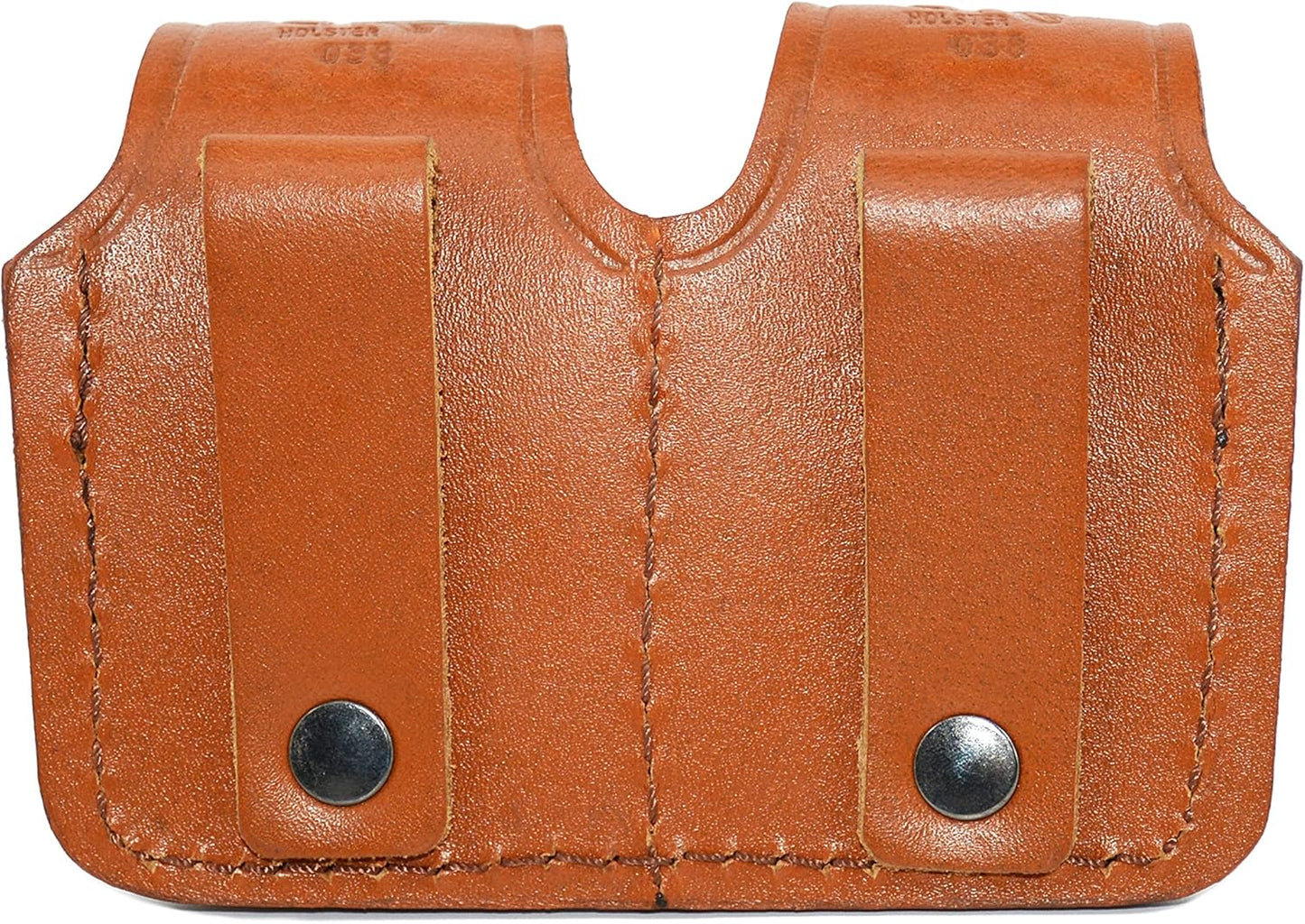 Basketweave Leather Vertical Shoulder Holster & Double Speedloader Case 357 Magnum & Similar Revolvers 4" Handmade!