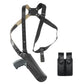 Vertical Shoulder Holster for Beretta 92 92F 96 B803 | Taurus 92&99, Basketweave Leather Shoulder Holster with Double Magazine Pouch Left Handed Handmade! (#L40006-92)