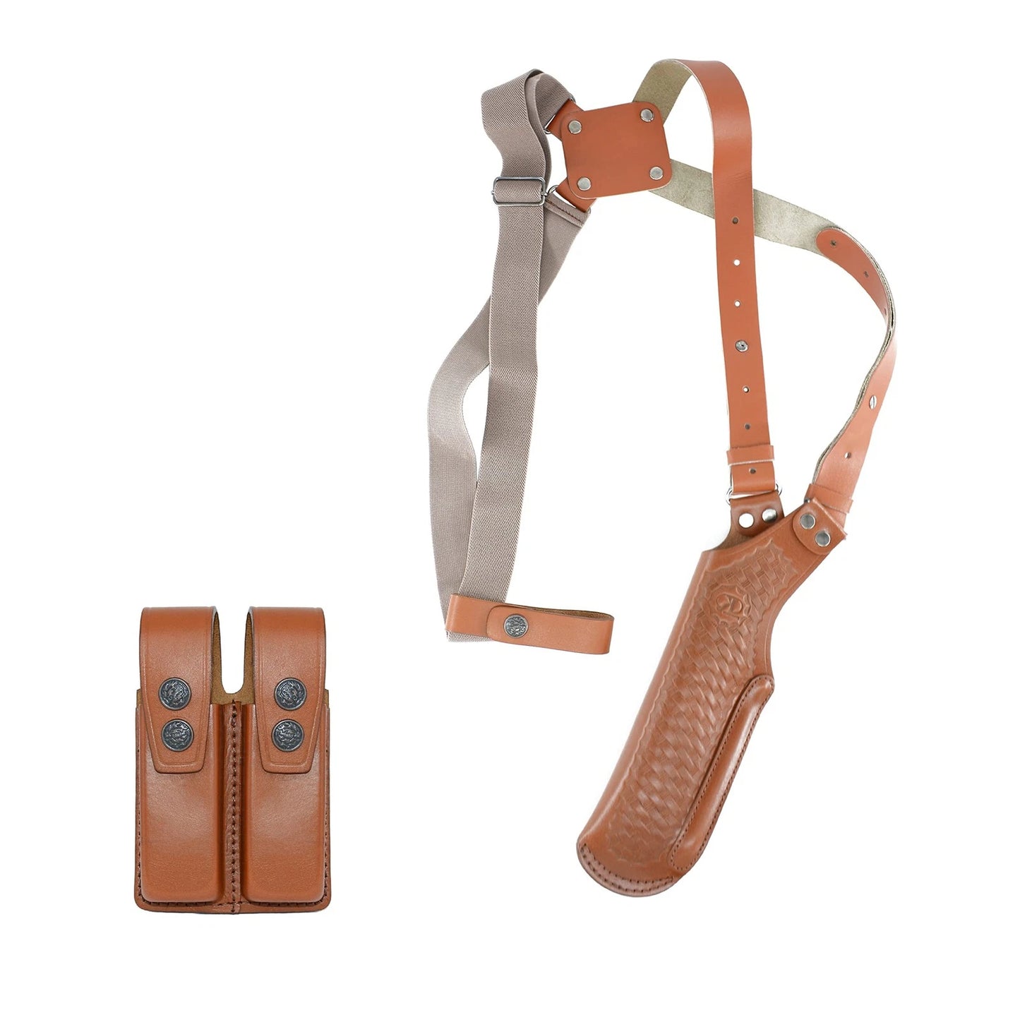 Koltster Basketweave Shoulder Holster for Beretta Taurus & Double Mag Pouch RH