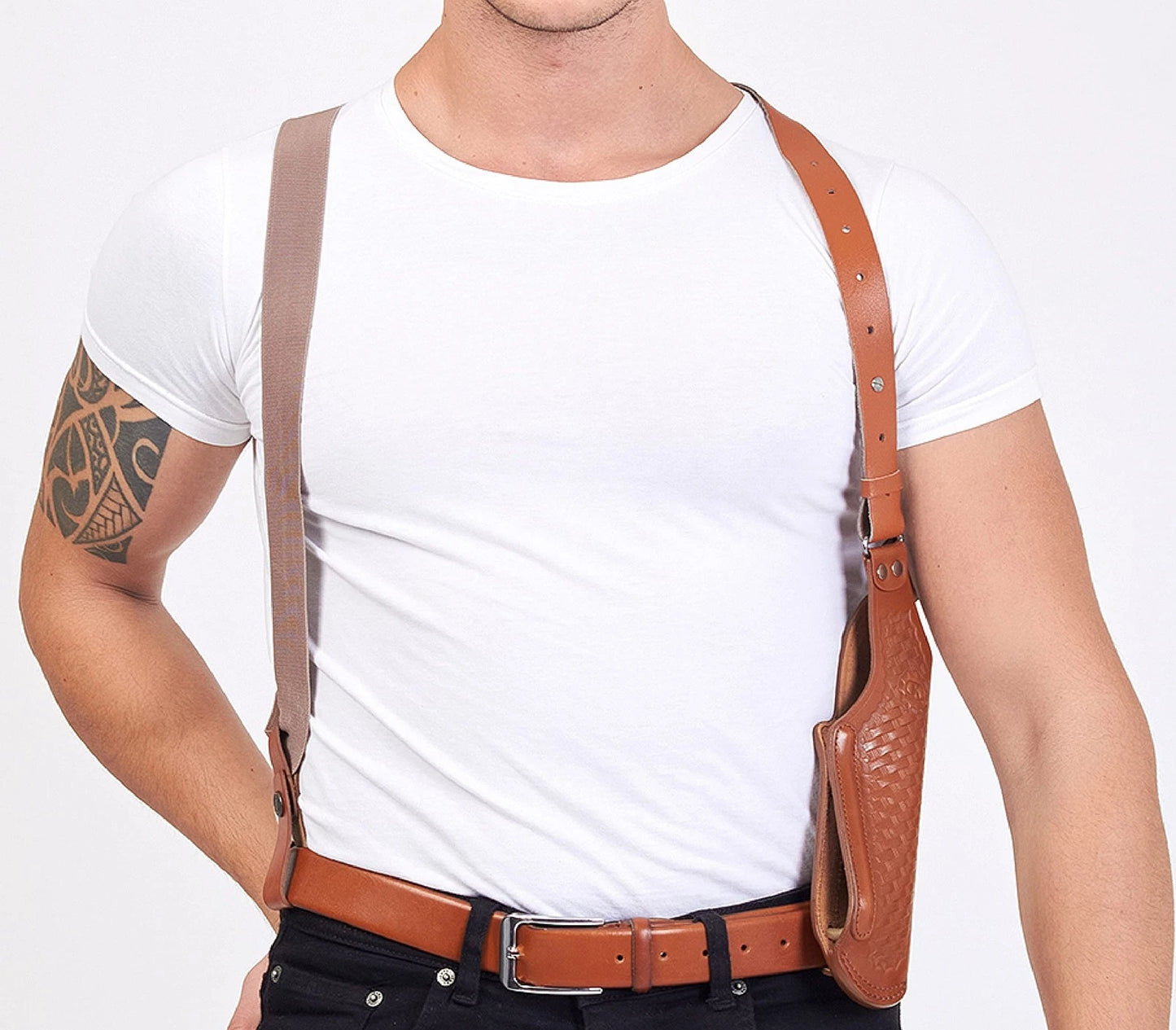 Koltster Basketweave Shoulder Holster for Beretta Taurus & Double Mag Pouch RH