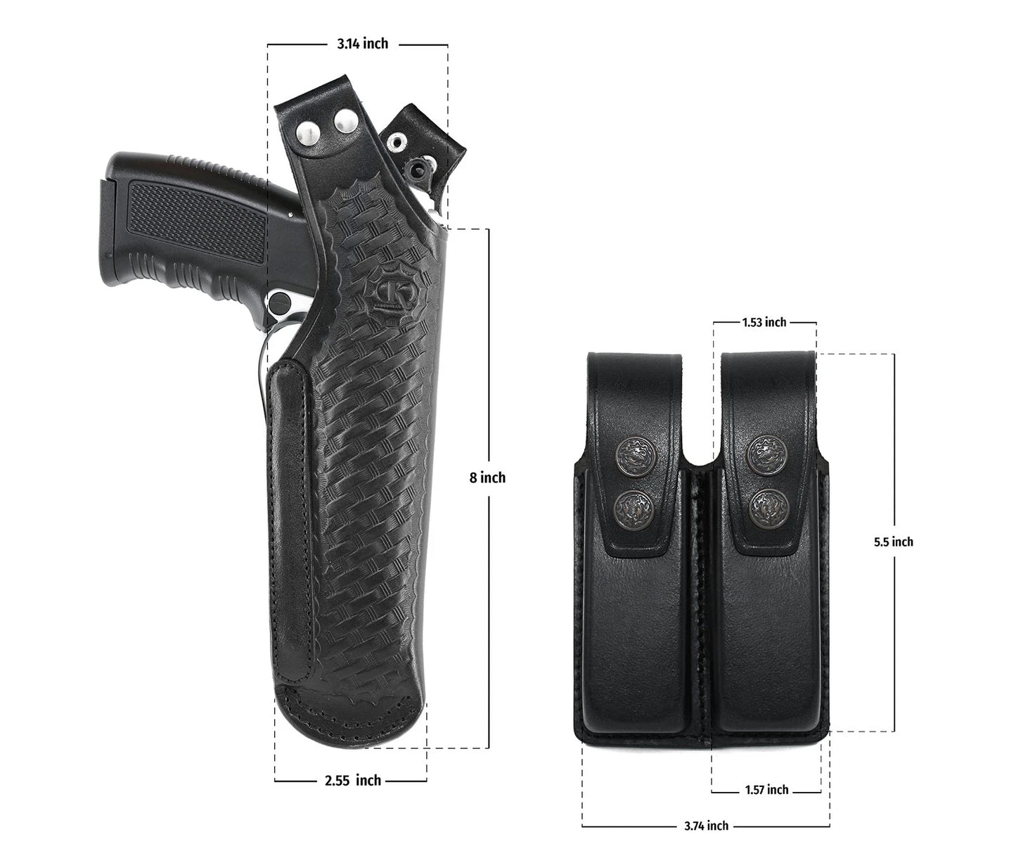 Koltster Basketweave Shoulder Holster for Beretta Taurus & Double Mag Pouch RH