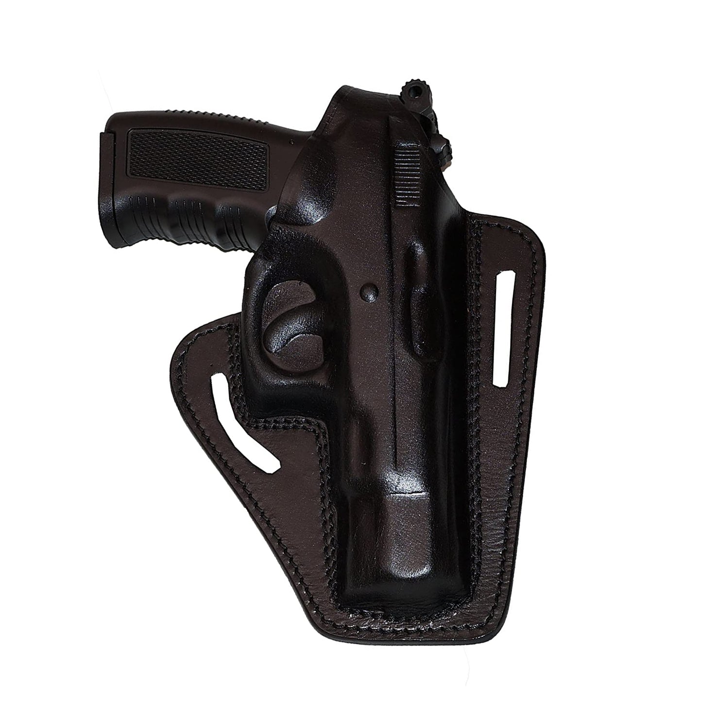 CZ 75 Pancake OWB Leather Holster, 2 Slot, Thumb Break Right Hand, Handmade (Alis311)