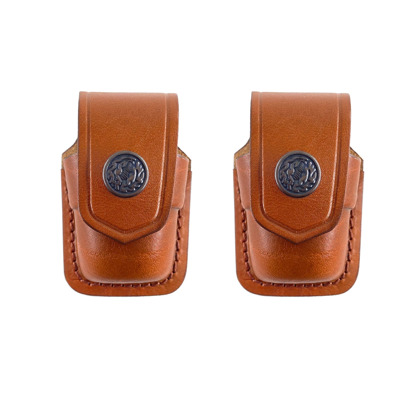 ALSM2037 Two Single Speedloader Pouch with Belt Clip for for 357 Magnum 6 & 7 Shots, 44 Magnum 5 Shot, S&W .38 Special 6 & 7 Shot speedloaders