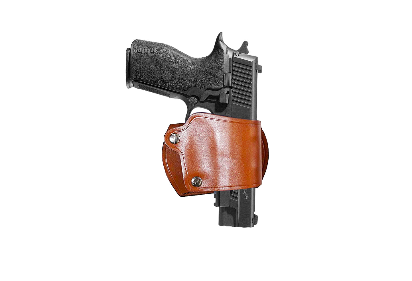 Leather gun Holster 9mm pistol glock 19 17 43 1911 owb adjustable belt pancake holsters black brown taurus g2c g3c thumb break open men women western sig sauer smith Wesson Ruger Springfield concealed carry right hand 1791