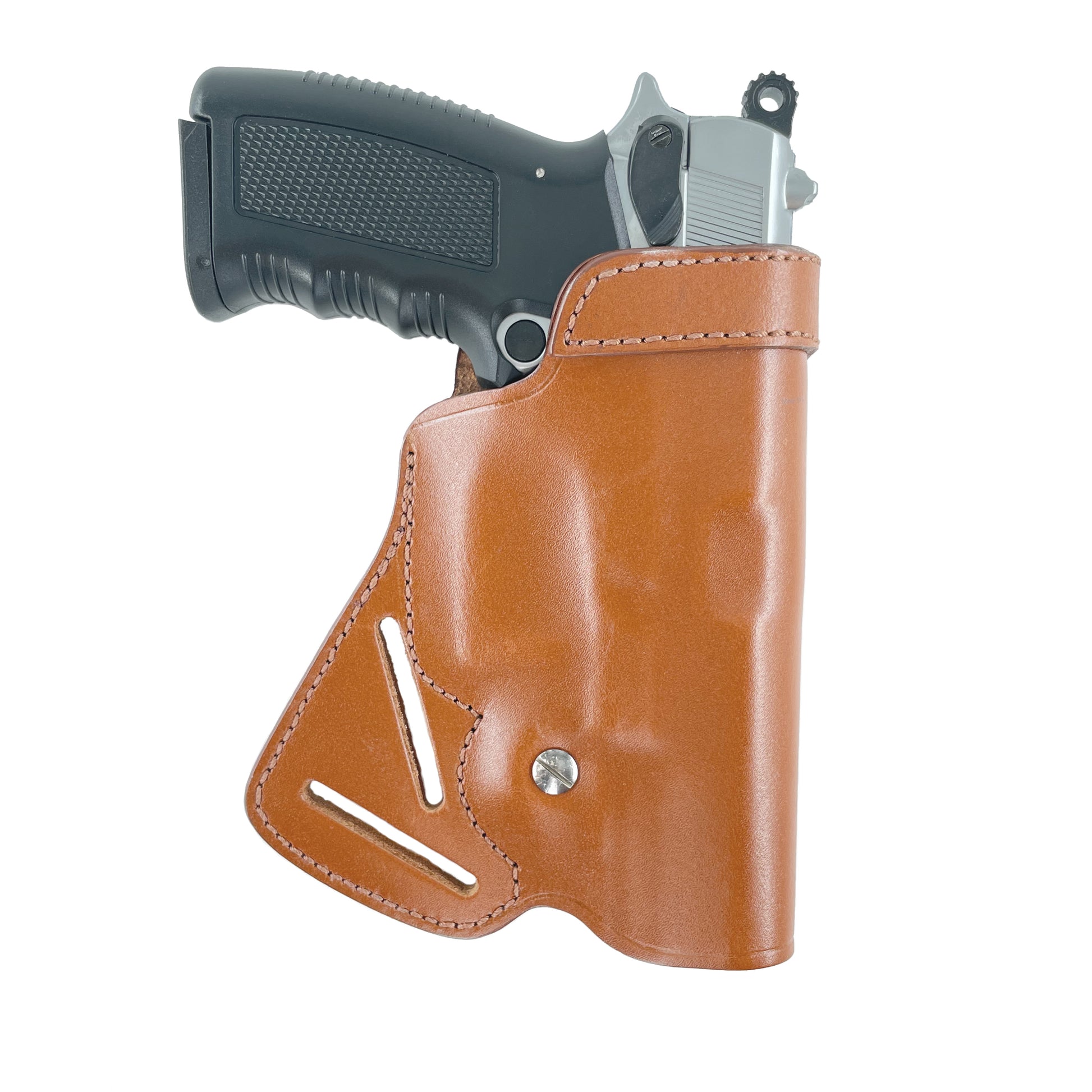 Leather gun Holster 9mm pistol glock 19 17 43 1911 owb adjustable belt pancake holsters black brown taurus g2c g3c thumb break open men women western sig sauer smith Wesson Ruger Springfield concealed carry right hand 1791