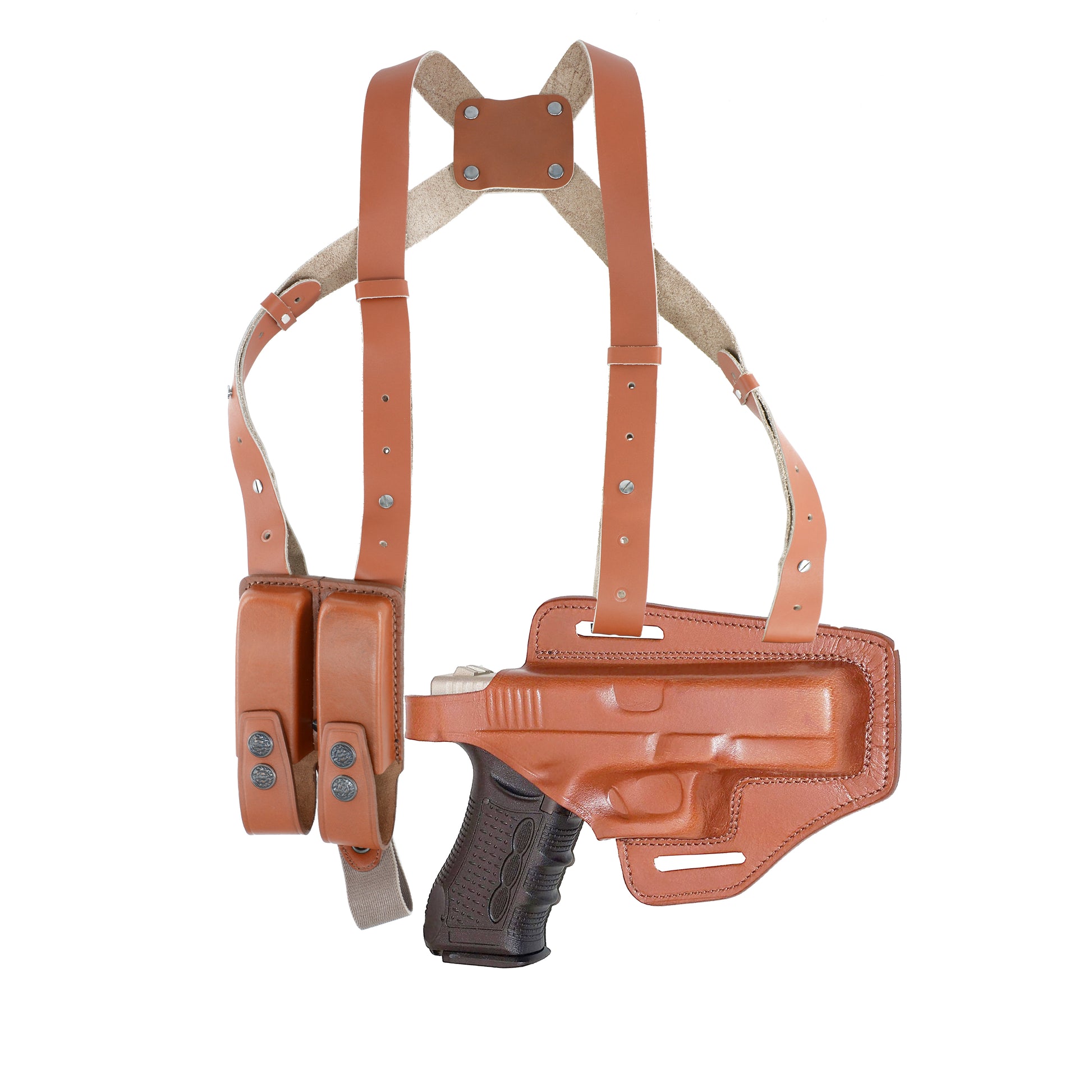 Shoulder Holster Leather concealed carry gun holster 9mm pistol glock 19 17 43 1911 owb adjustable belt pancake holsters black brown taurus g2c g3c thumb break open men women western sig sauer smith Wesson Ruger Springfield right hand 1791