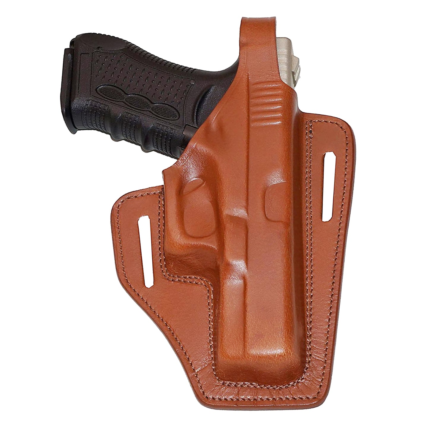 Leather gun Holster 9mm pistol glock 19 17 43 1911 owb adjustable belt pancake holsters black brown taurus g2c g3c thumb break open men women western sig sauer smith Wesson Ruger Springfield concealed carry right hand 1791