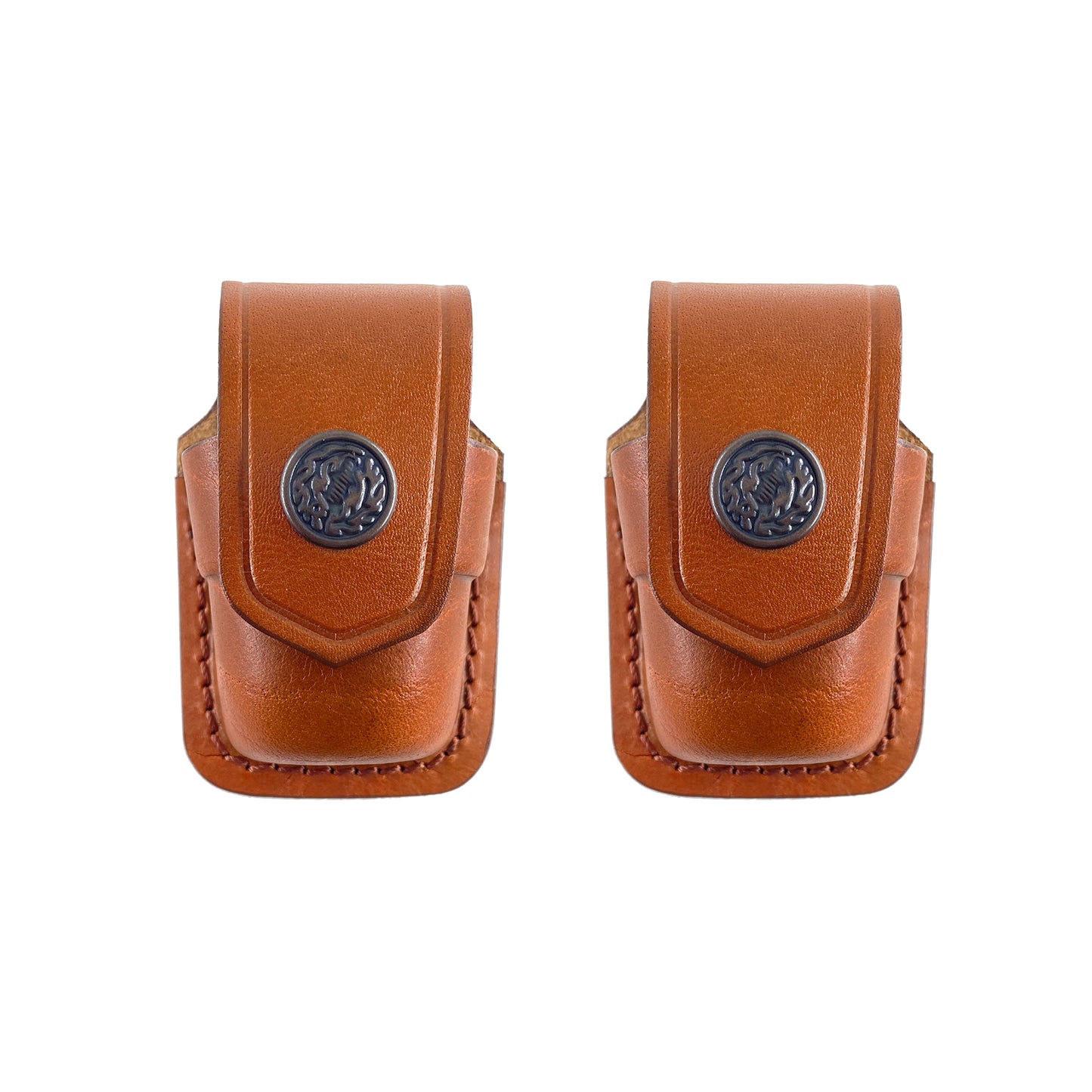 Two Single Leather Speedloader Pouch for 357 Magnum 6 & 7 Shots, 44 Magnum 5 Shot, S&W .38 Special 6 Shot Speedloaders Handmade! (ALS2037)