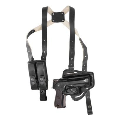 KHS301 Horizontal Shoulder & Belt Holster with Double mag Pouch for Beretta 84F RH Handmade! (2in1) Free Extension for Big Body Size!