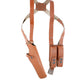 L45303 Leather Vertical Shoulder Holster with Double Magazine Pouch Soft Fabric Interior Lining Colt 1911 up to 5" Left Handed Handmade!