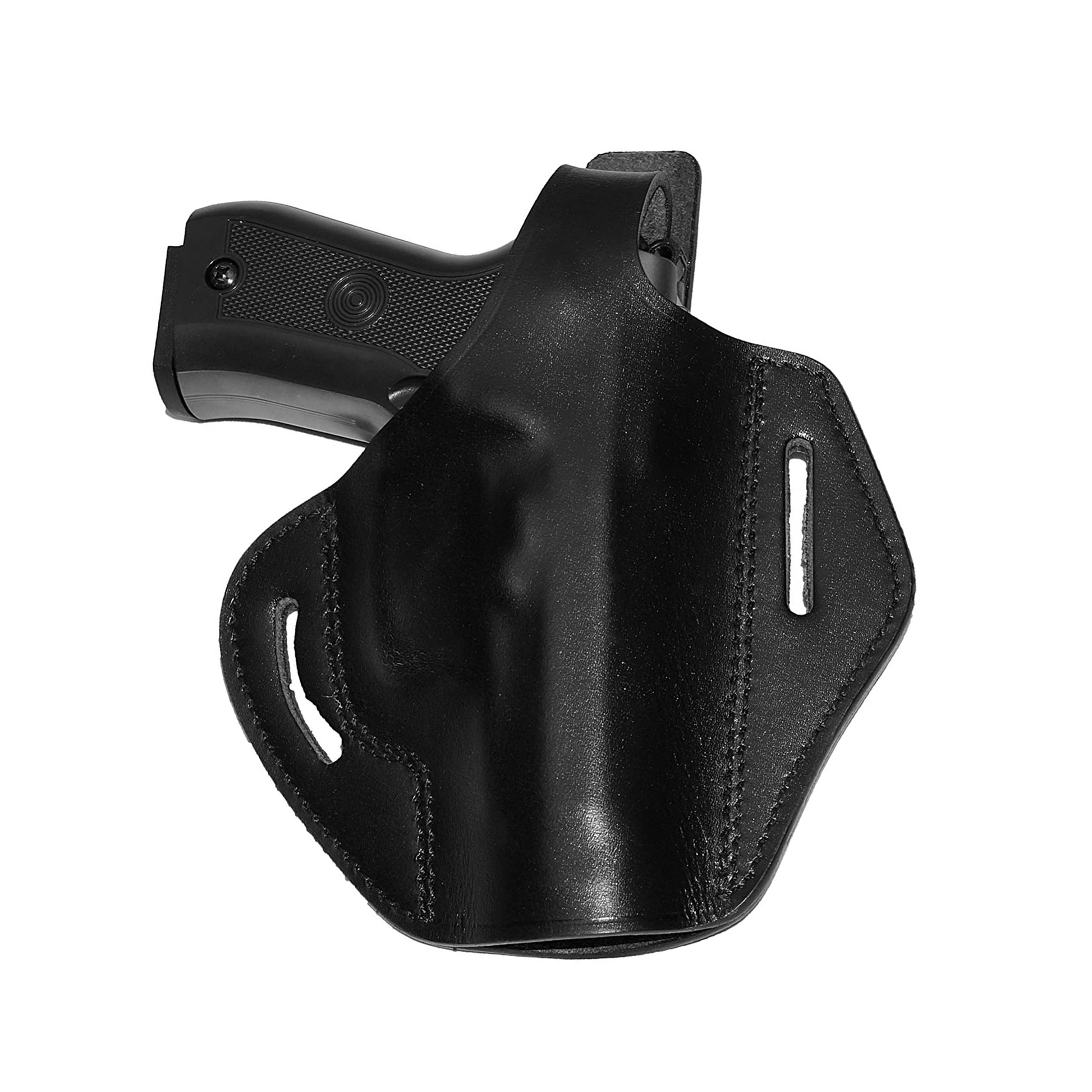 Leather gun Holster 9mm pistol glock 19 17 43 1911 owb adjustable belt pancake holsters black brown taurus g2c g3c thumb break open men women western sig sauer smith Wesson Ruger Springfield concealed carry right hand 1791