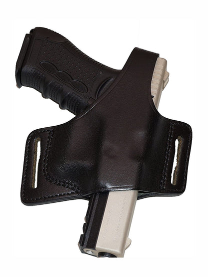 Pancake Leather Holster Fits Glock 17 19 22 23 26 27, Two Slot Hand-Molded Open-end RH Handmade! (ALIS532)