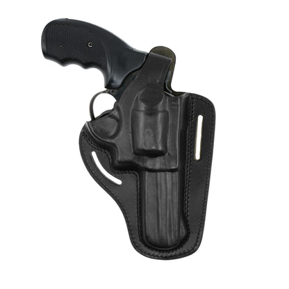 357 Magnum Pancake OWB Leather Holster, 2 Slot, Thumb Break RH, Handmade (Alis305)