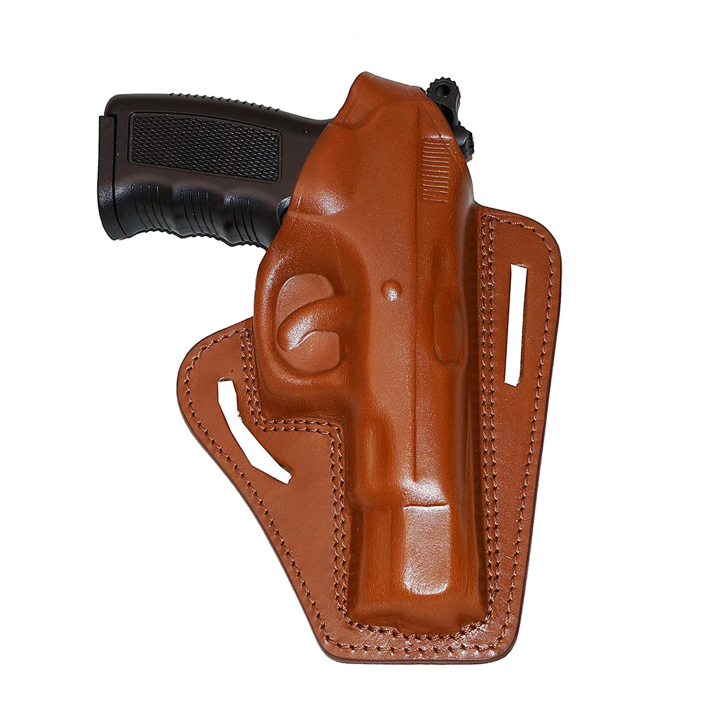 Leather gun Holster 9mm pistol glock 19 17 43 1911 owb adjustable belt pancake holsters black brown taurus g2c g3c thumb break open men women western sig sauer smith Wesson Ruger Springfield concealed carry right hand 1791