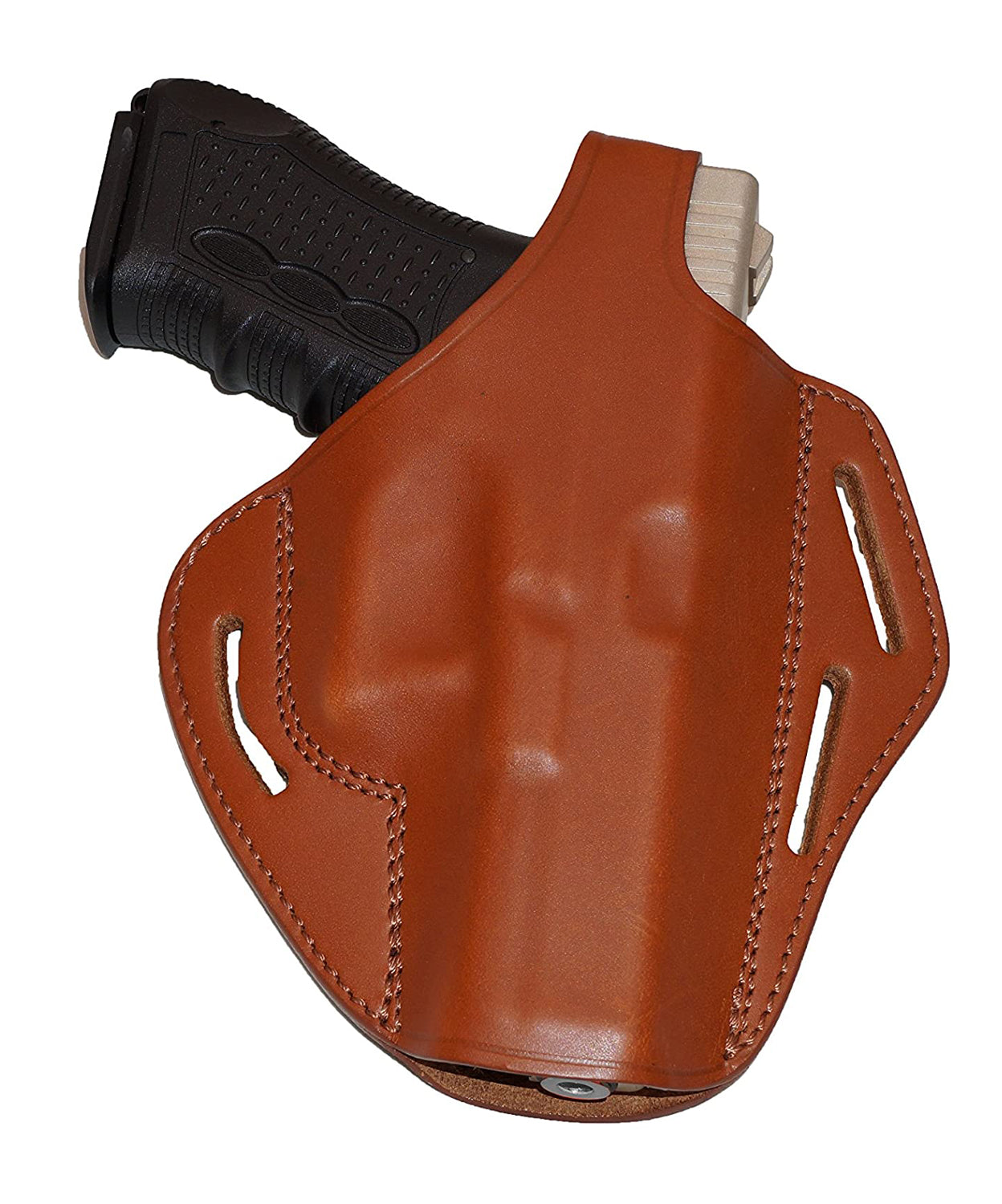 Leather gun Holster 9mm pistol glock 19 17 43 1911 owb adjustable belt pancake holsters black brown taurus g2c g3c thumb break open men women western sig sauer smith Wesson Ruger Springfield concealed carry right hand 1791