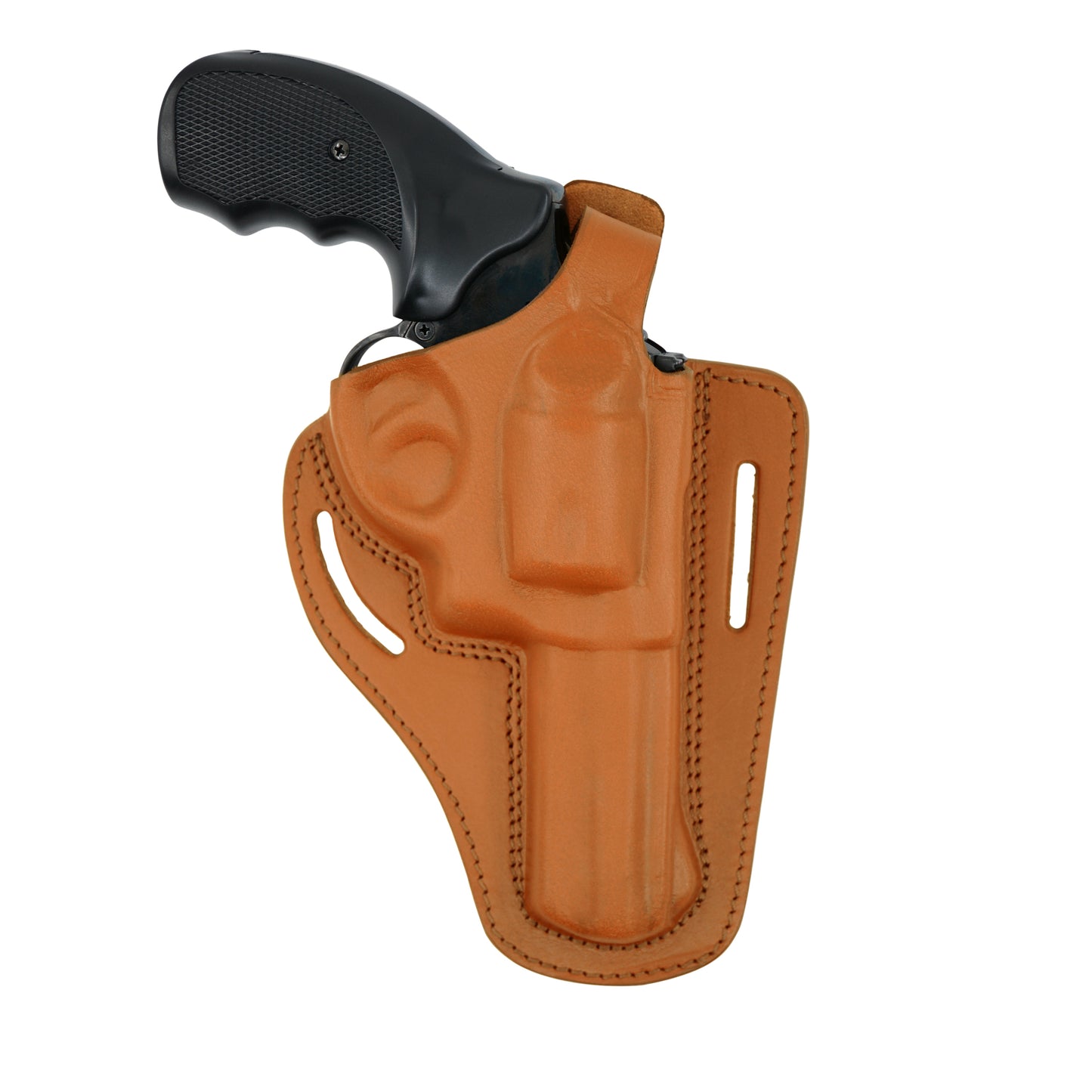 Leather revolver Holster OWB Pancake 22 38 gun holsters outside carry adjustable belt black brown J Frame Smith & Wesson Ruger LCR Taurus 905 handgun thumb break open men women western 3 Inch barrel caliber 357 magnum concealed carry right hand