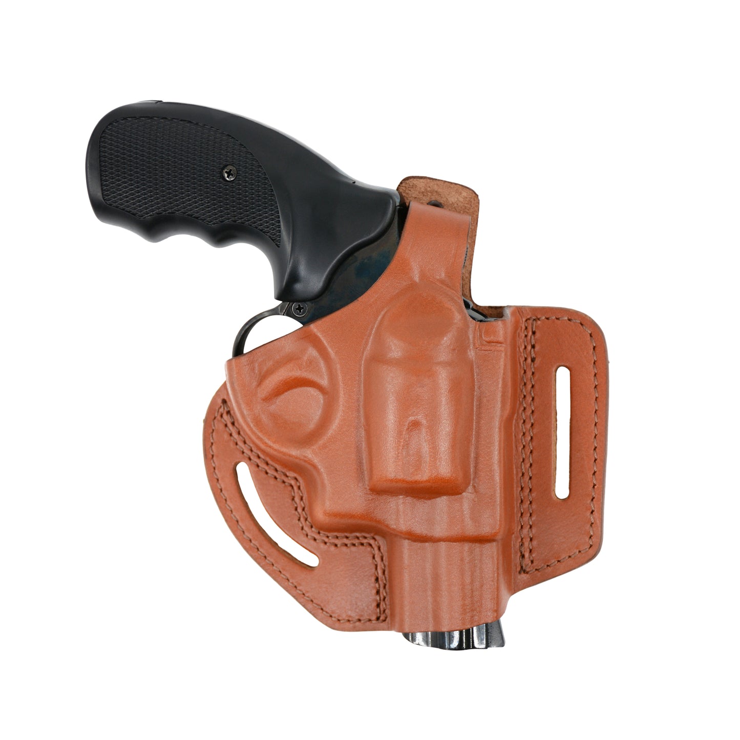 Leather revolver Holster OWB Pancake 22 38 gun holsters outside carry adjustable belt black brown J Frame Smith & Wesson Ruger LCR Taurus 905 handgun thumb break open men women western 3 Inch barrel caliber 357 magnum concealed carry right hand