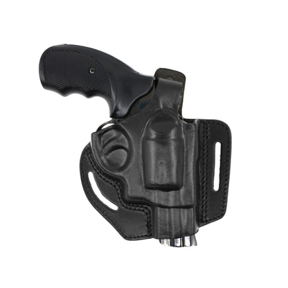 357 Magnum Pancake OWB Leather Holster, 2 Slot Thumb Break Right Hand, Handmade(Alis306)