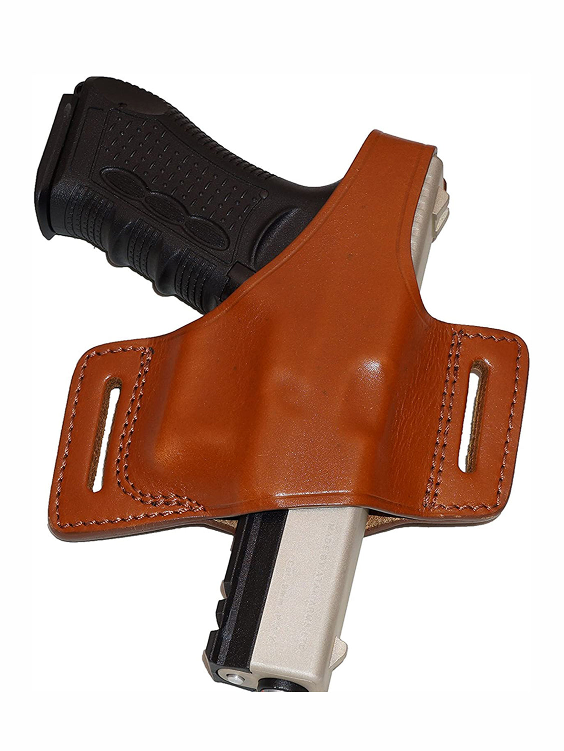 Leather gun Holster 9mm pistol glock 19 17 43 1911 owb adjustable belt pancake holsters black brown taurus g2c g3c thumb break open men women western sig sauer smith Wesson Ruger Springfield concealed carry right hand 1791