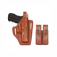 Leather gun Holster 9mm pistol glock 19 17 43 1911 owb adjustable belt pancake holsters black brown taurus g2c g3c thumb break open men women western sig sauer smith Wesson Ruger Springfield concealed carry right hand 1791