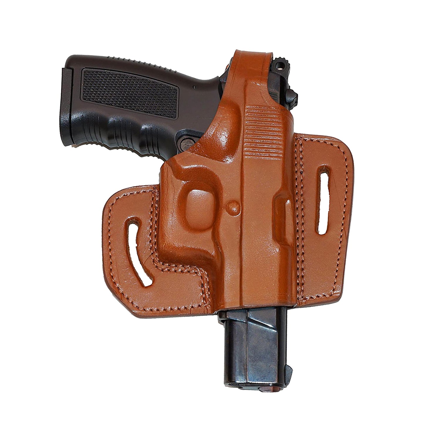 Leather gun Holster 9mm pistol glock 19 17 43 1911 owb adjustable belt pancake holsters black brown taurus g2c g3c thumb break open men women western sig sauer smith Wesson Ruger Springfield concealed carry right hand 1791