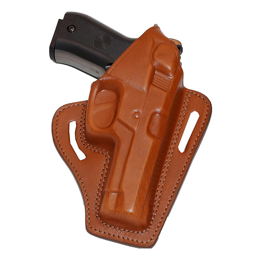 Leather gun Holster 9mm pistol glock 19 17 43 1911 owb adjustable belt pancake holsters black brown taurus g2c g3c thumb break open men women western sig sauer smith Wesson Ruger Springfield concealed carry right hand 1791