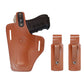 ALIS3372090 Pancake Leather Holster Thumb Break RH & Two Single Magazine Pouches for Glock 17 Glock 22 Handmade!