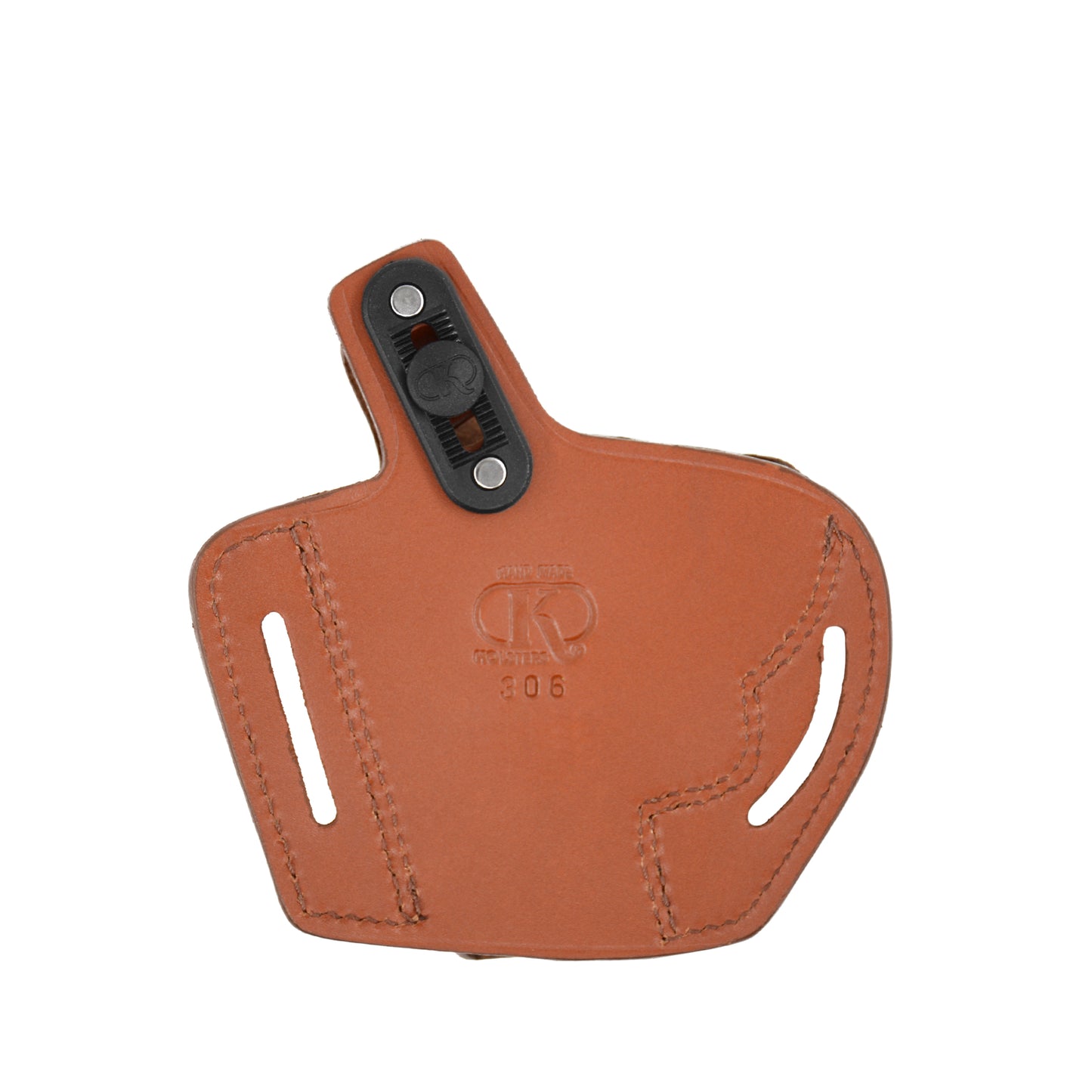 357 Magnum Pancake OWB Leather Holster, 2 Slot Thumb Break Right Hand, Handmade(Alis306)