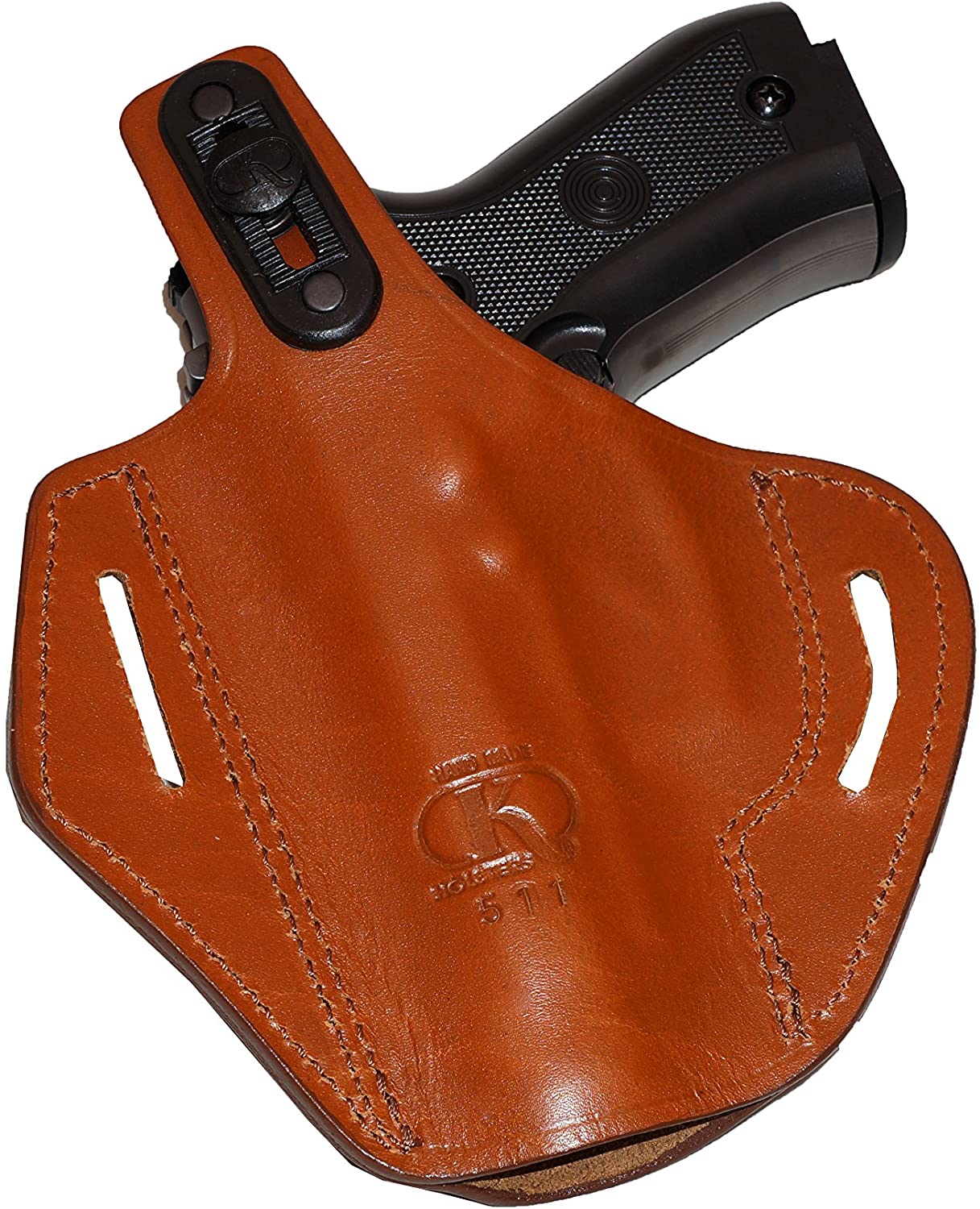 Pancake Leather Holster, Fits Glock 19 Glock 23, Two Slot Hand-Molded RH Handmade (ALIS531)