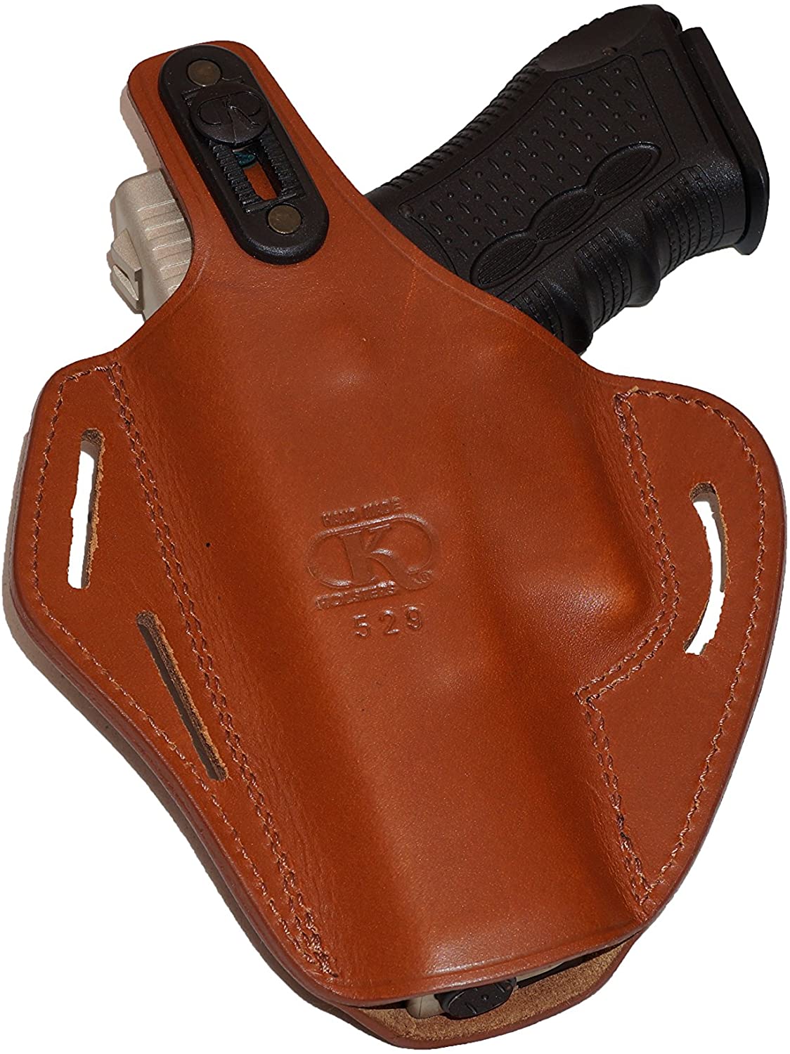 Pancake Leather Holster, Fits Glock 17 Glock 22, Three Slot Hand-Molded RH Handmade (ALIS529)