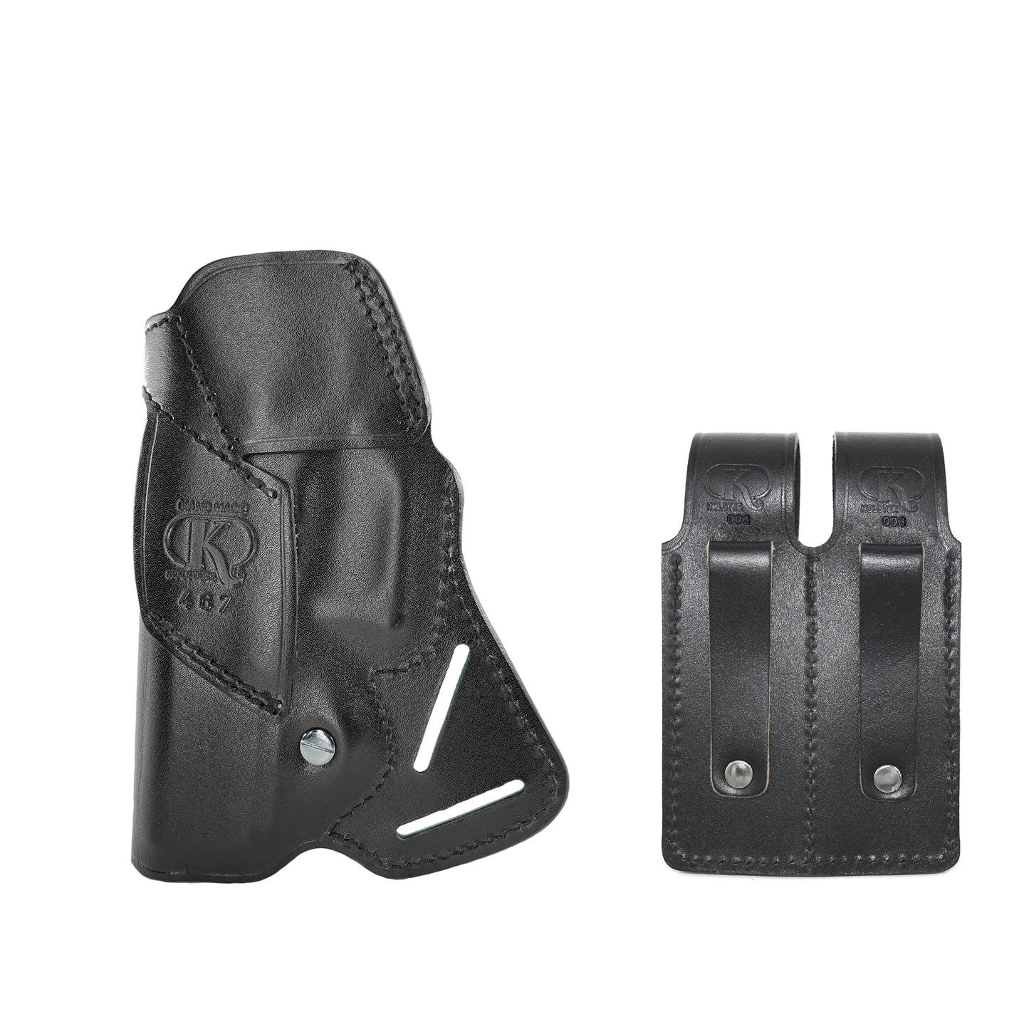 ALIS71103 Small of Back Leather Holster & Double Magazine Pouch for All 1911 Models with 4" Barrels Handmade!