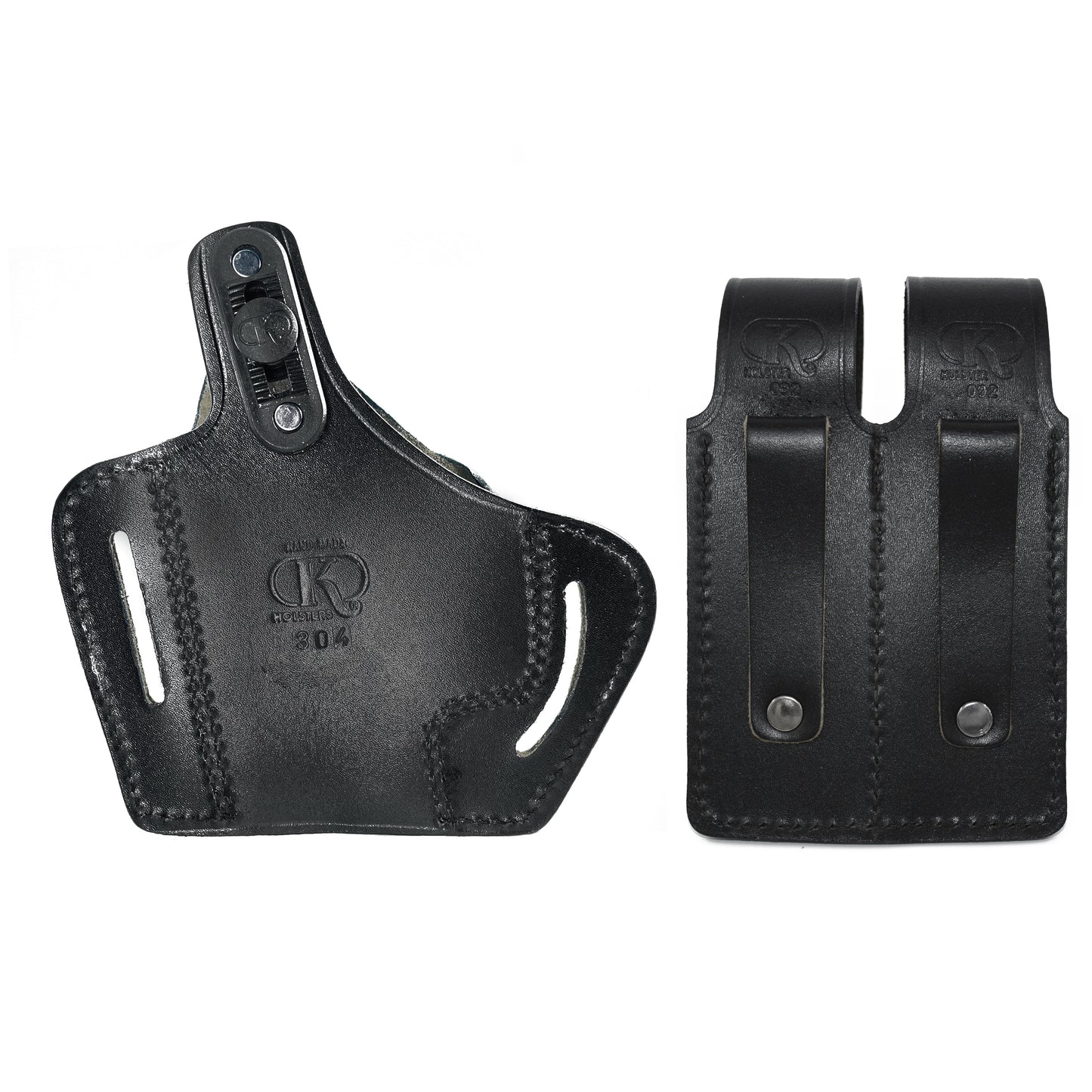 ALIS30406 Pancake Leather Holster Thumb Break RH & Double Magazine Pouch for Beretta 92 92F 96 Taurus 92&99 Handmade!