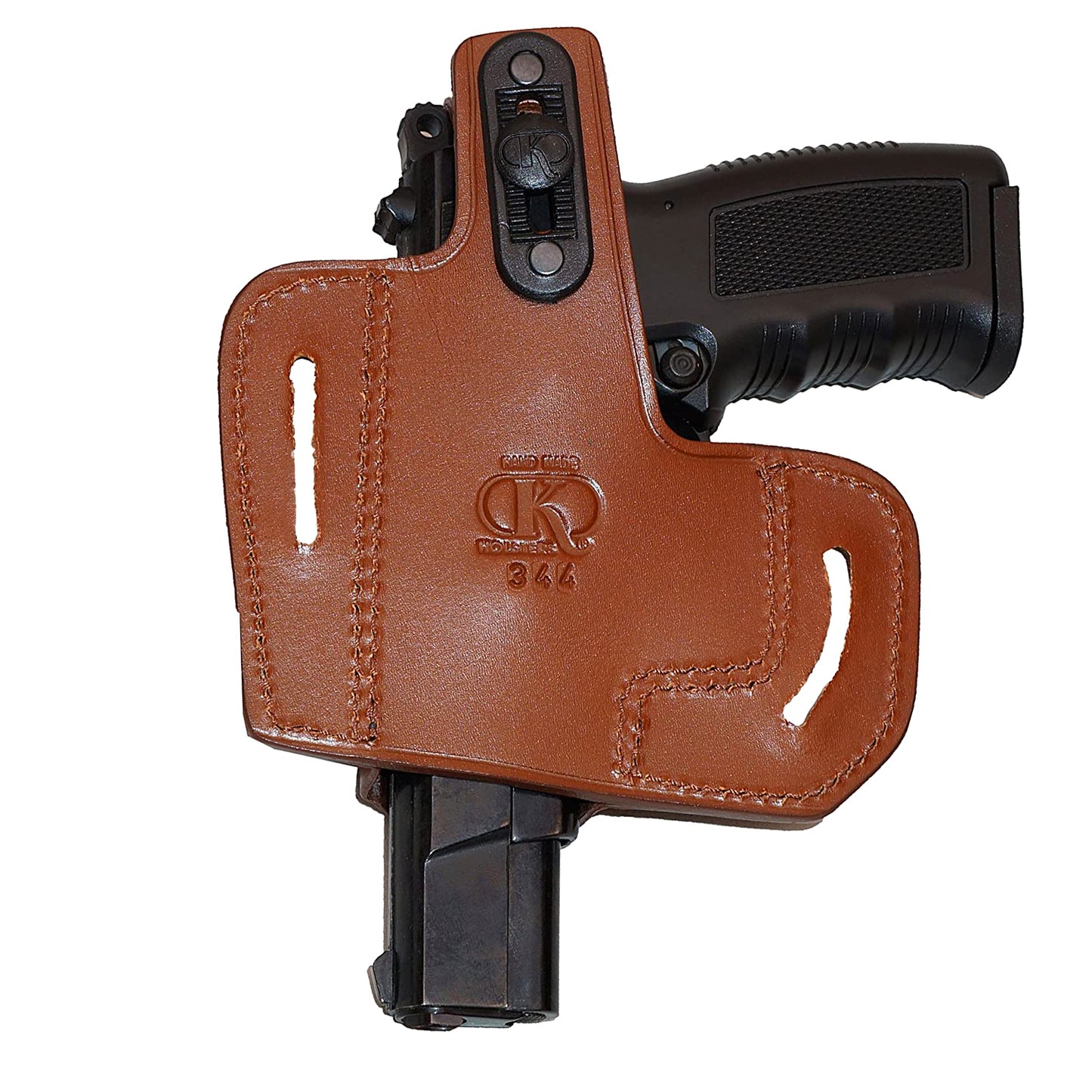 2 Slot Pancake Leather Holster, Fits Colt Kimber Ruger Springfield Taurus 1911, Open-end Thumb Break RH Handmade! (ALIS344)