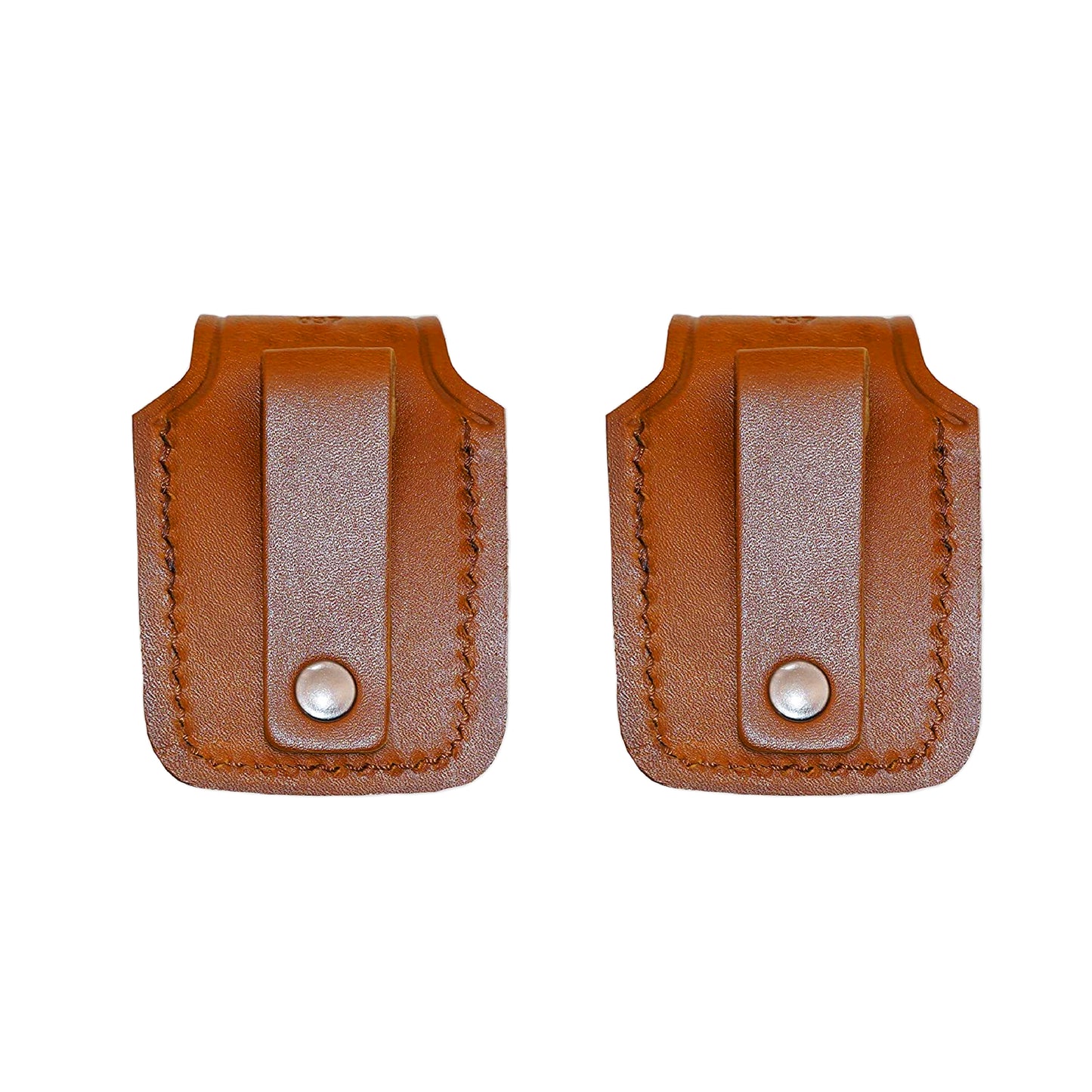 Two Single Leather Speedloader Pouch for 357 Magnum 6 & 7 Shots, 44 Magnum 5 Shot, S&W .38 Special 6 Shot Speedloaders Handmade! (ALS2037)