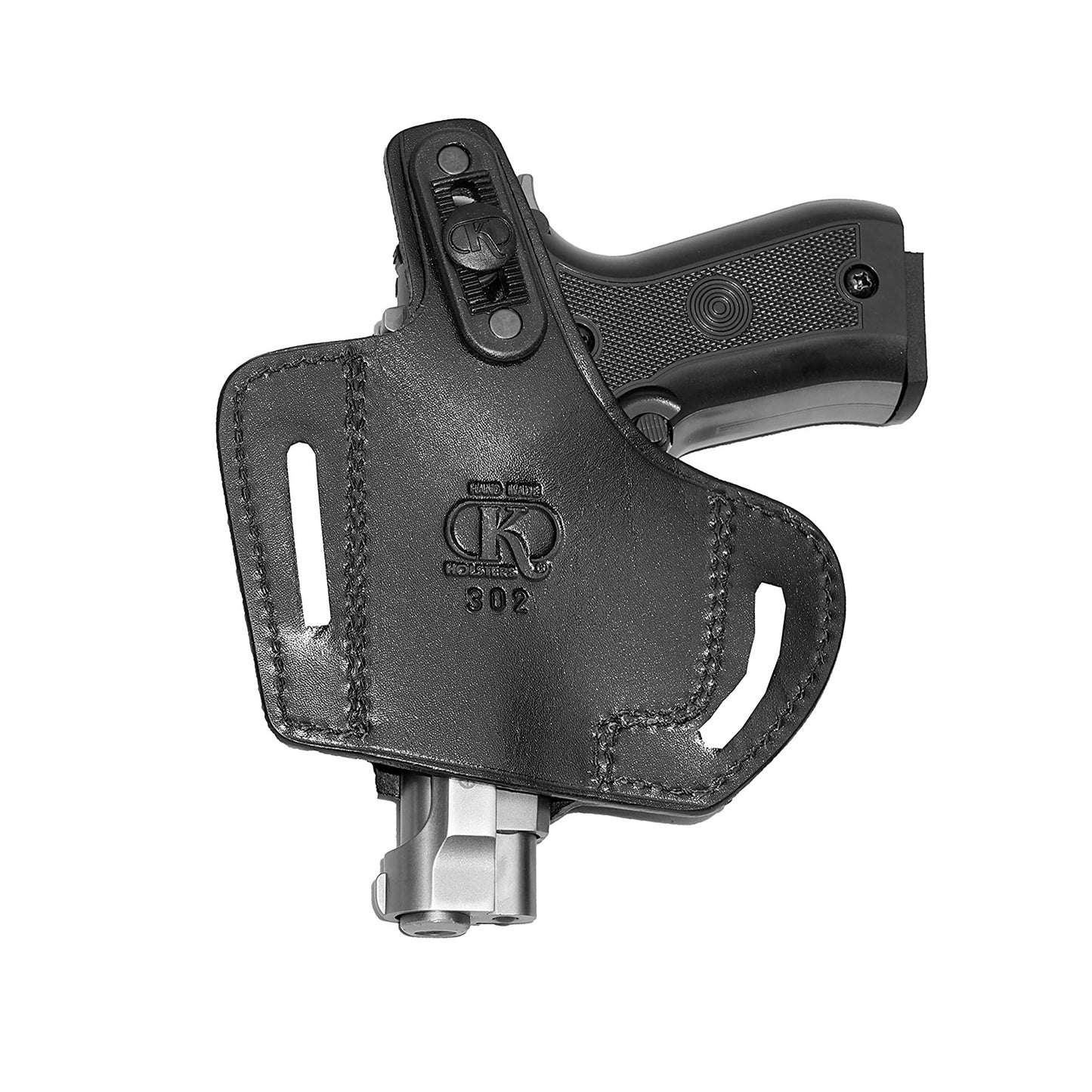 ALIS302 2 Slot Pancake Leather Holster Thumb Break Open-end RH Fits Beretta 84F Handmade!