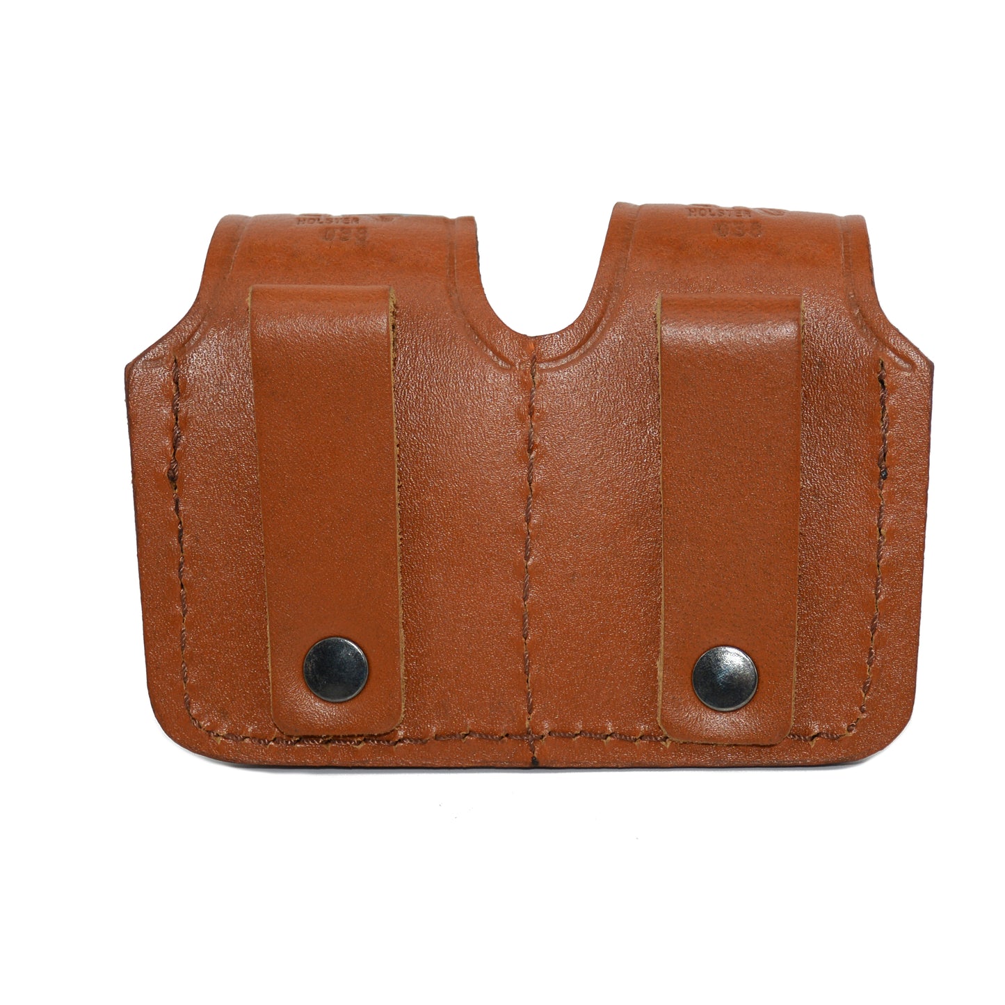 Double Speedloader Carrier/Case/Pouch for S&W 357 Magnum Genuine Leather Handmade (BL038)