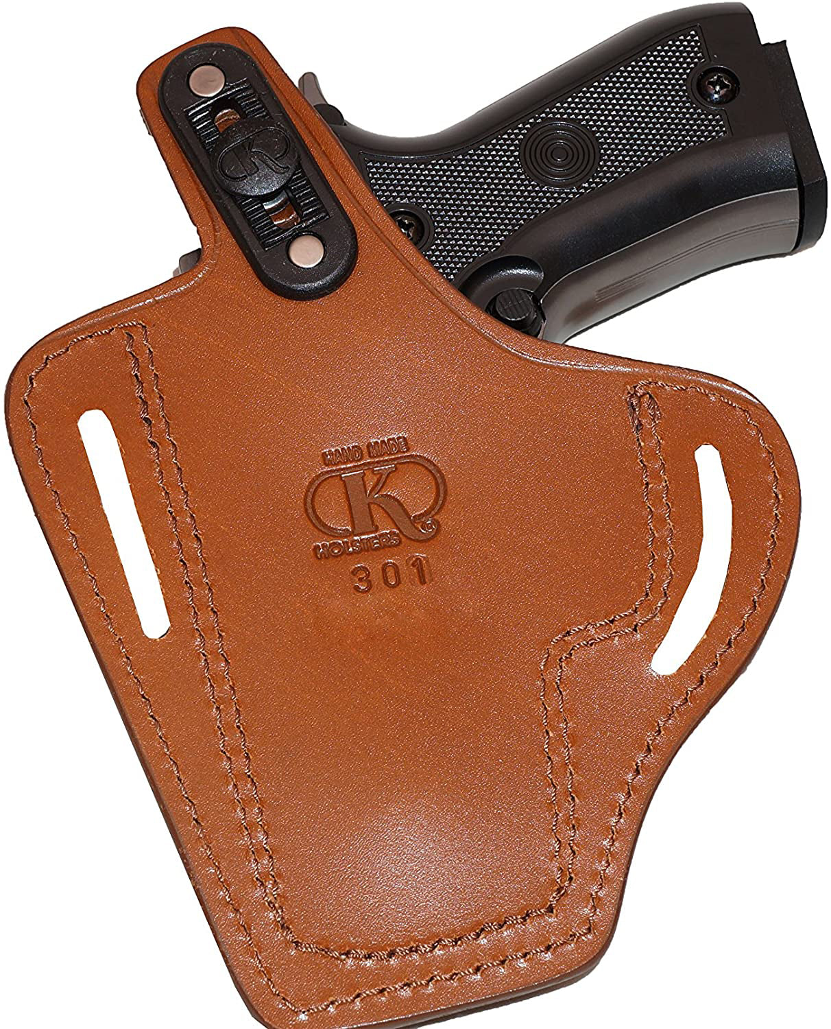 Beretta 84F Pancake Leather Holster, 2 Slot, Thumb Break Fits RH Handmade (ALIS301)