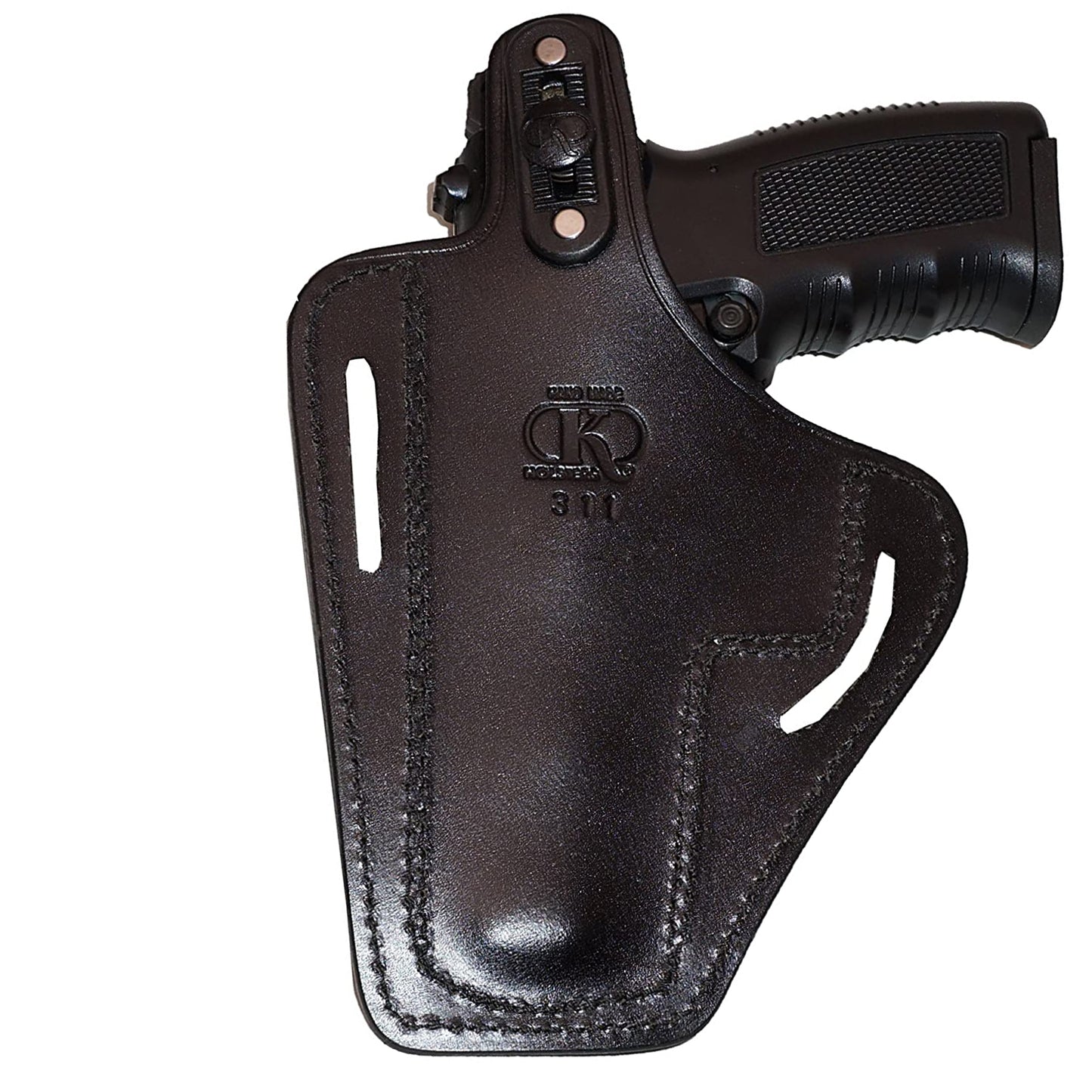 CZ 75 Pancake OWB Leather Holster, 2 Slot, Thumb Break Right Hand, Handmade (Alis311)