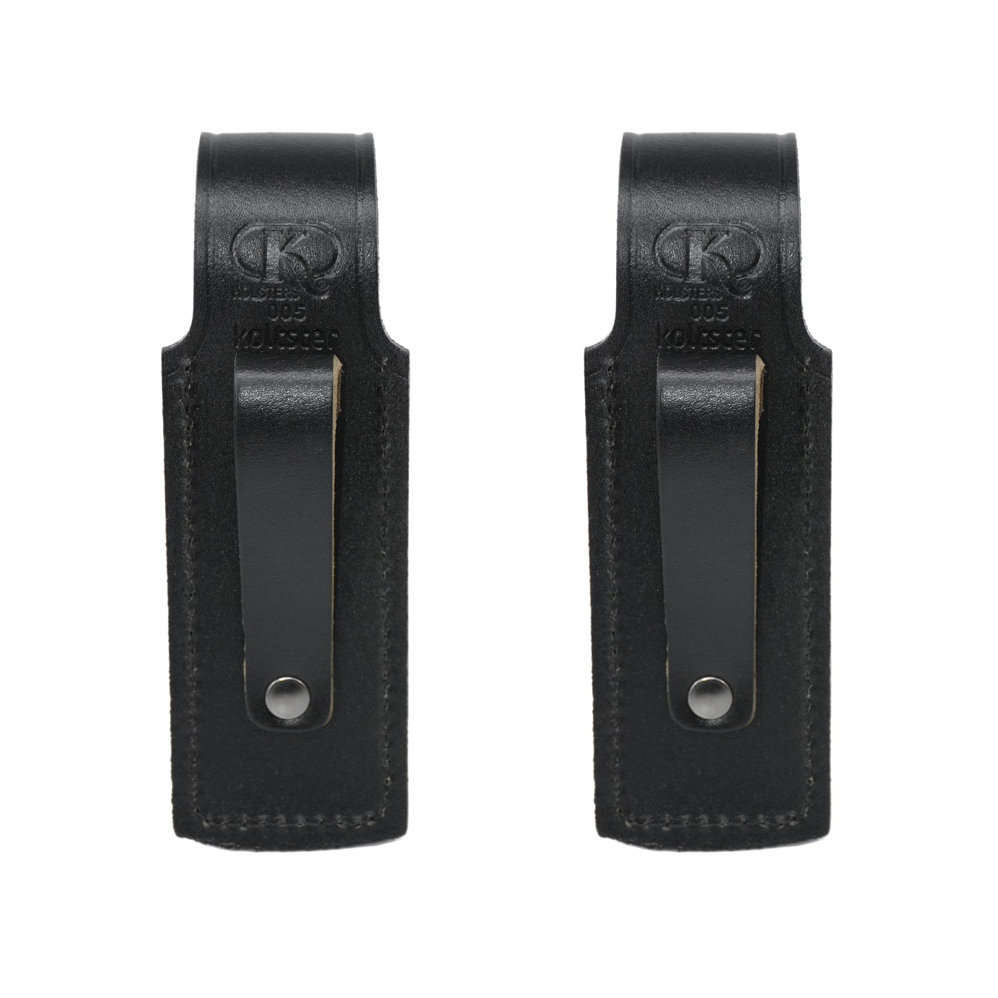 Holster ALSM2091 Two Single Leather Magazine Pouches with Belt Clip for Glock 17 19 22 23 Handmade!