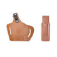 2 Slot Pancake Leather Holster Thumb Break RH Open-end Fits Beretta 92 92F 96 Taurus 92&99 with Single Magazine Pouch (#K30405)
