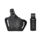 2 Slot Pancake Leather Holster Thumb Break RH Open-end Fits Beretta 92 92F 96 Taurus 92&99 with Single Magazine Pouch (#K30405)