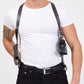 K446 Vertical-Horizontal Shoulder & Belt Holster with Double Mag Pouch Fits Beretta CZ 75 Browning HP Sig Sauer with 4" Barrel (3in1)