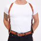 K448R 2 Gun Basketweave Shoulder Holster Fits S&W 357 Magnum 4" Vertical Carry Genuine Leather Handmade!
