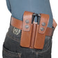 L45303 Leather Vertical Shoulder Holster with Double Magazine Pouch Soft Fabric Interior Lining Colt 1911 up to 5" Left Handed Handmade!