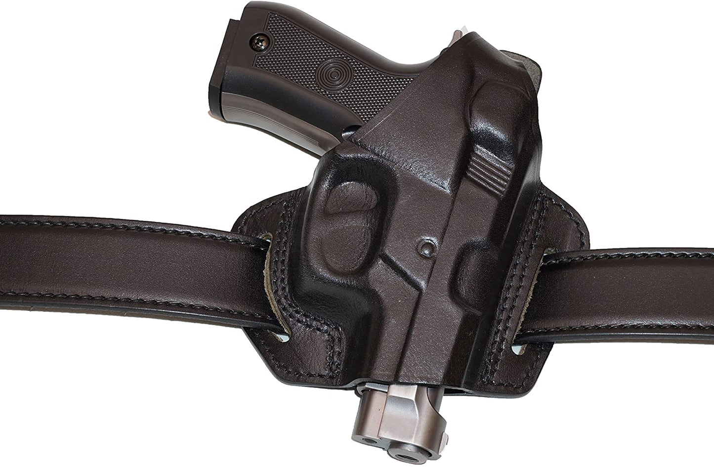 Smith&Wesson 5906 Pancake OWB Leather Holster, 2 Slot Thumb Break Right Hand (Alis316)