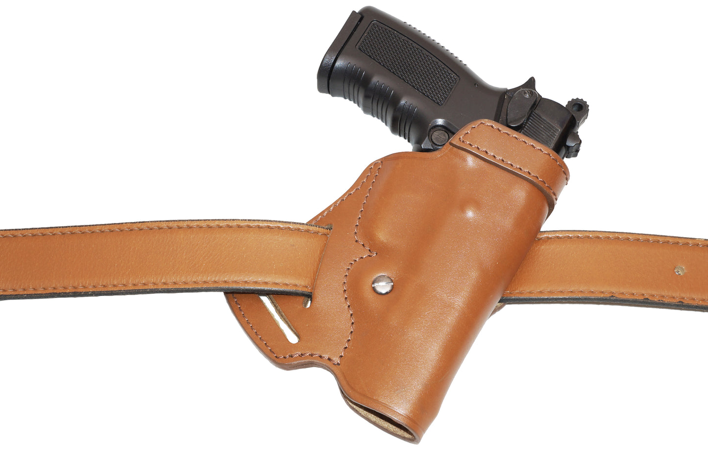 ALIS711202 Small of Back Leather Holster & Two Single Mag Pouches Fits Colt 1911 RH Handmade!