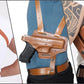 KHS337 Horizontal Shoulder & Belt Holster RH Thumb Break with Double Magazine Pouch for Glock 17 Handmade! (2in1) Free Extension for Big Body Size!