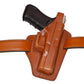 Pancake OWB Leather Holster, 2 Slot Thumb Break RH Fits Glock 19 Glock 23 Handmade! (Alis339)