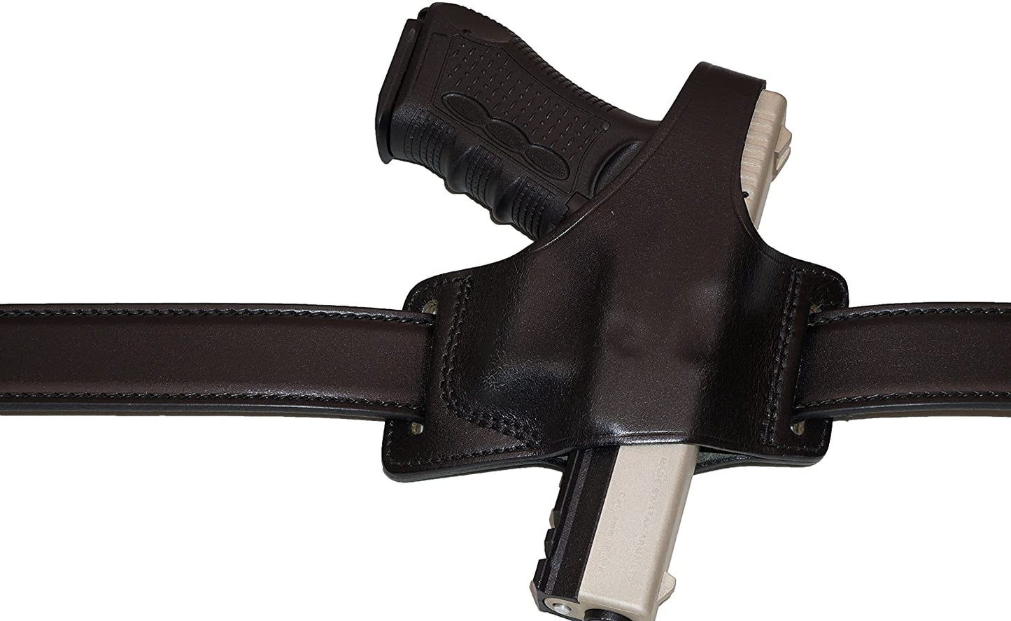 Pancake Leather Holster Fits Glock 17 19 22 23 26 27, Two Slot Hand-Molded Open-end RH Handmade! (ALIS532)